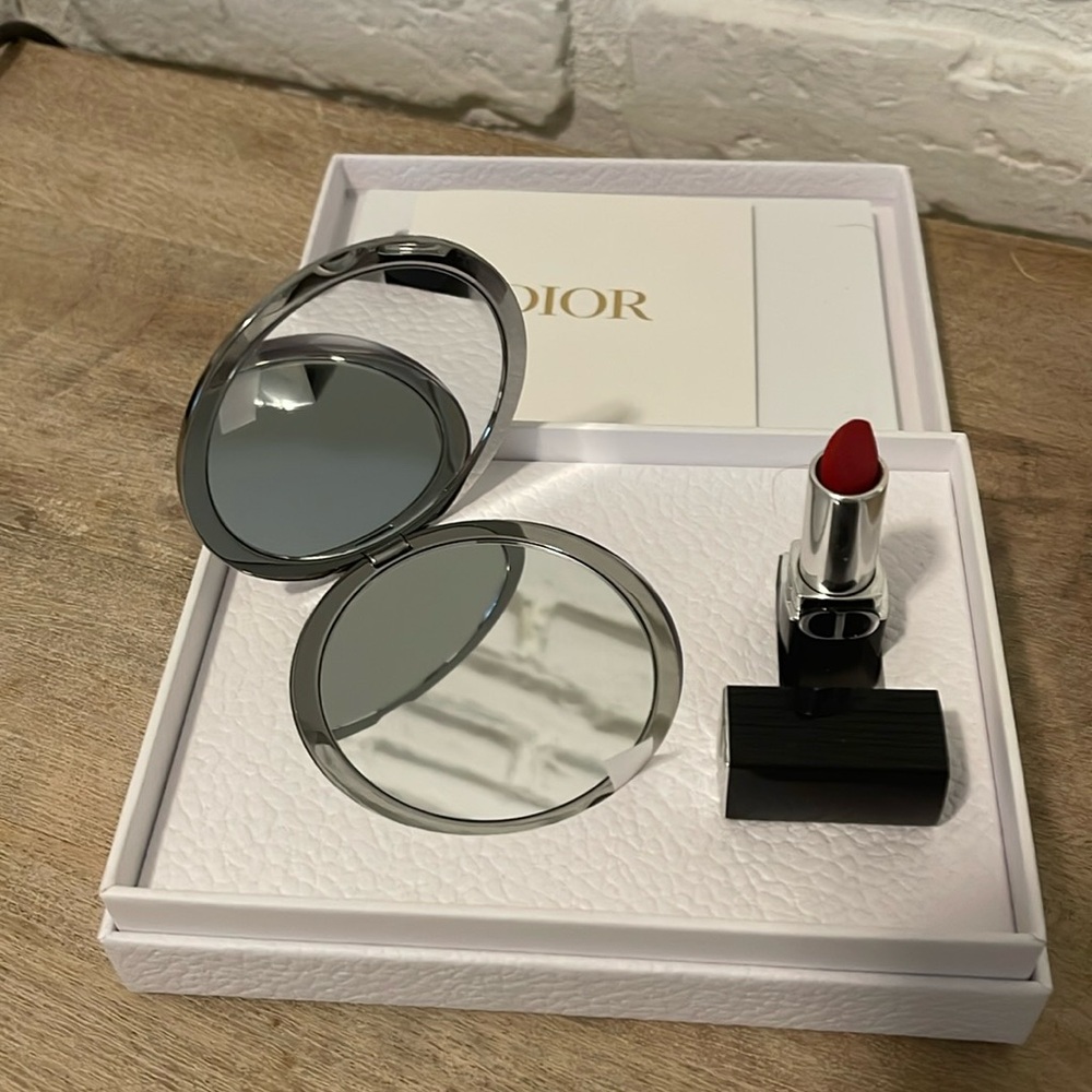 New- Sealed in box- Dior Pocket Mirror and Lipstick 💄 set